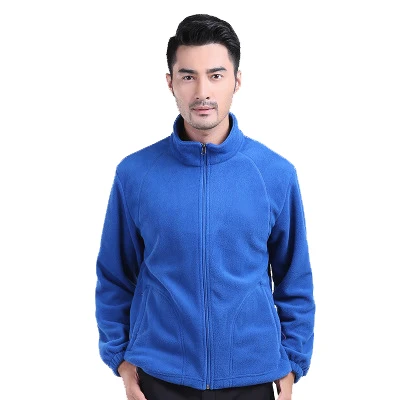 Men Royal Blue Зимние флисовые куртки для мужчин и женщин на горной местности, теплые ветровки для спорта на открытом воздухе, походные треккинговые лыжные рыболовные толстые пальто VA387 - Цвет: Men Royal Blue