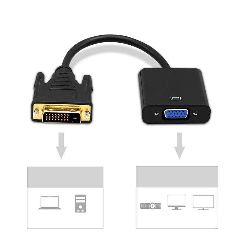 Dvi Male To Vga Female Cable Audio Transfer Line Hdmi Converter Adapter for TV Compueter Laptop JQC-Z05 | Электроника