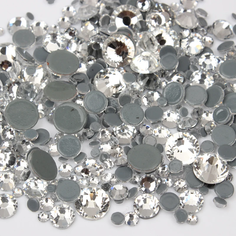 Смешанные размеры кристально прозрачные стразы A ++ высокого качества с горячей