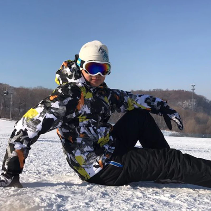 Новый Открытый одноплатный двойной Лыжная куртка брюки костюм мужские зимние