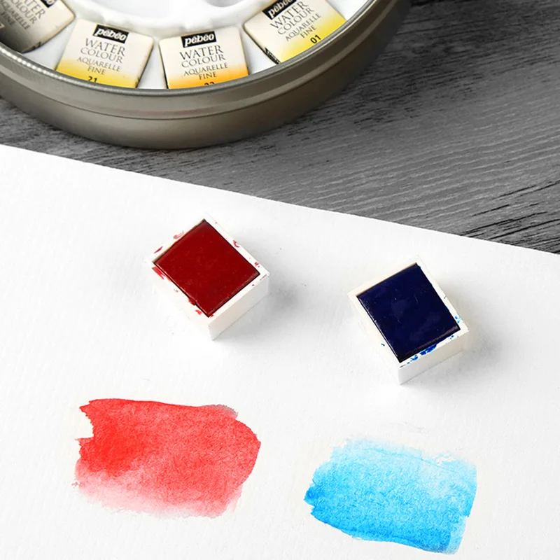 

24 Colors Solid Waterolor Paints Set with Paintbrush Pigment Set Gifts for Portable Outdoor Art Supplies Watercolor Brush Tools