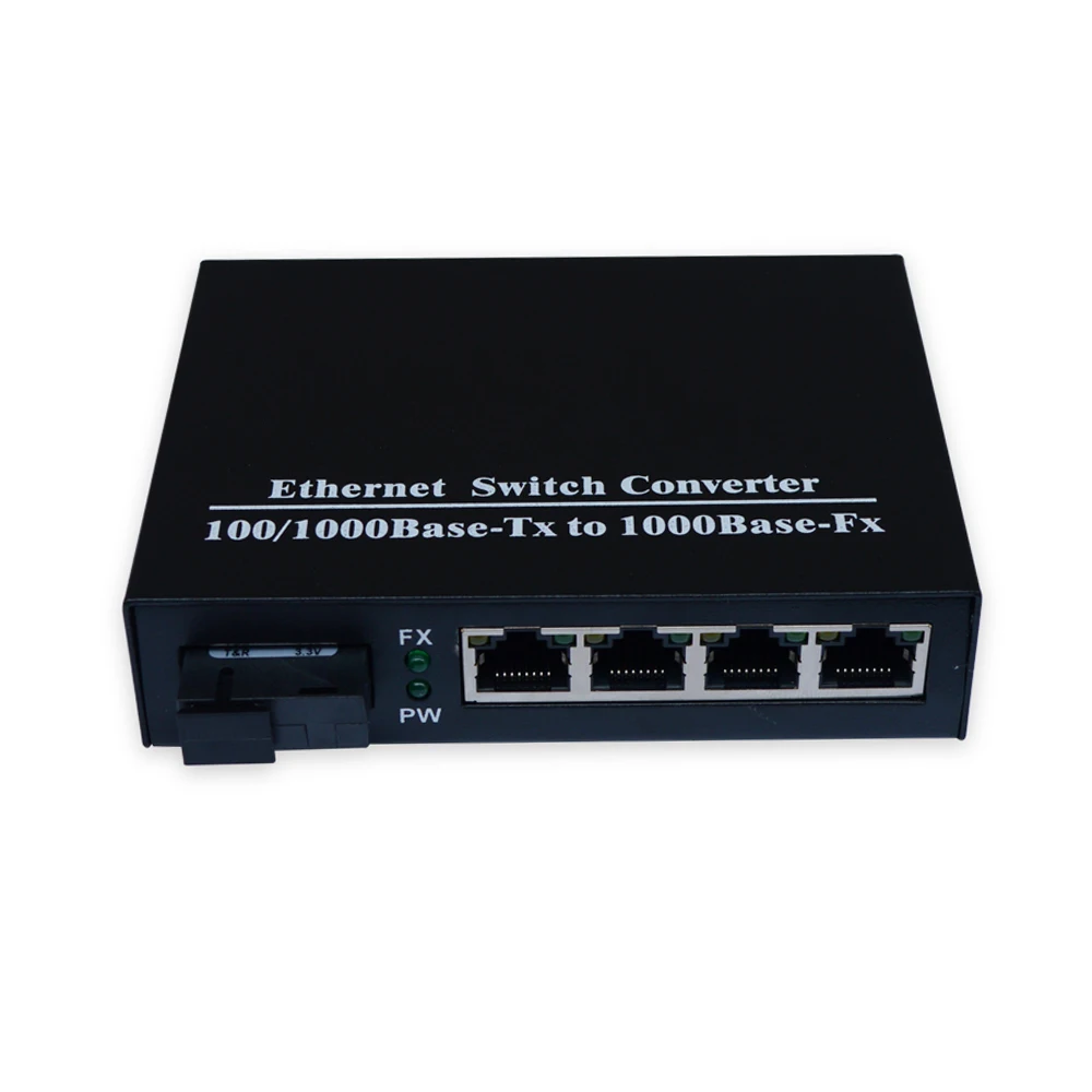 Оптоволоконный коммутатор премиум-класса на 4 порта 100 Мбит/с gigbit ethernet оптический
