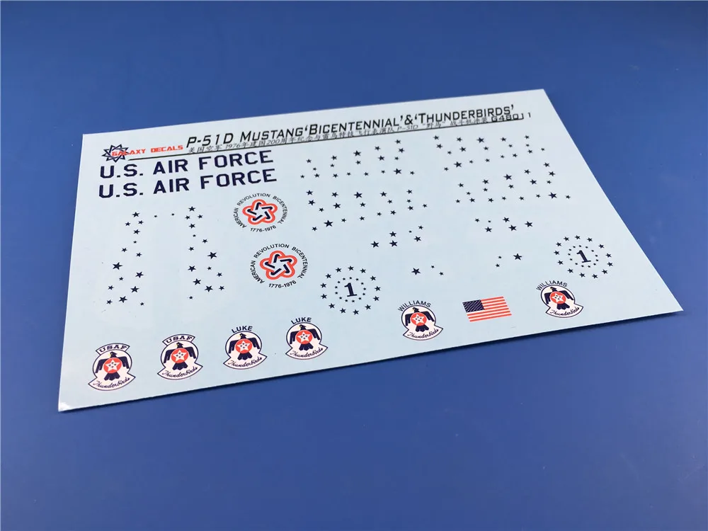 Модель GALAXY G48017 в масштабе 1/48 P 51D Mustang Bicentennial & Thunderbirds наклейка подходит для модели