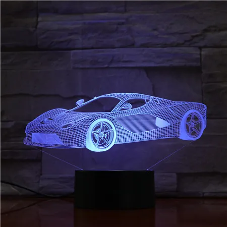 Крутая Автомобильная 3D лампа USB ночной светодиодный RGB светильник светящаяся