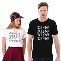 skuggnas couple tshirt king queen t shirts matching old english letter printing good quality unisex fashion casual tee tops