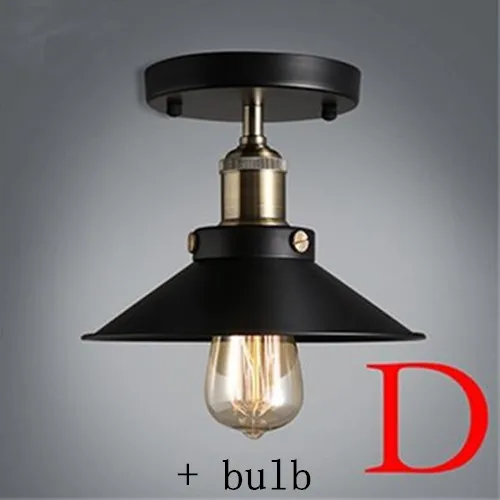 Винтажные потолочные светильники Lustre Luminaria светодиодный потолочный светильник Лофт железная клетка светильники Abajur Домашнее освещение Plafonnier для гостиной - Цвет корпуса: D style with bulb