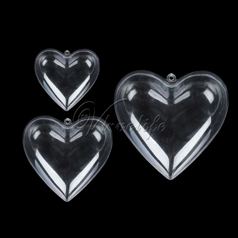 5x прозрачный шар в форме сердца пластиковый Рождественские шары безделушка 3