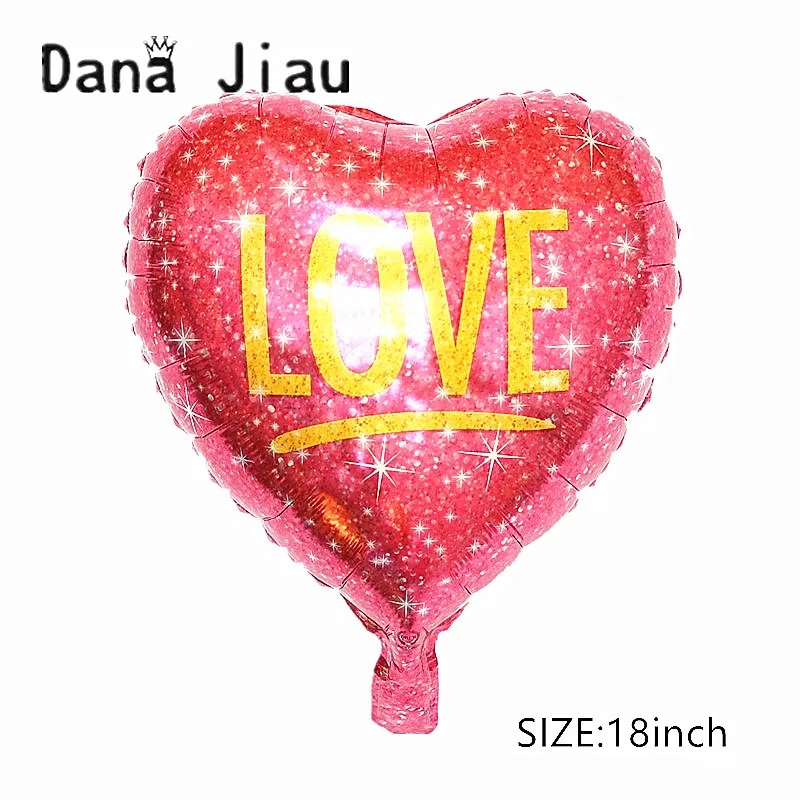 Dana jiau новинка любовь красное сердце свадебное украшение фольга воздушный шар