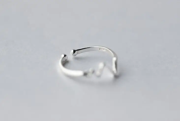 Real.925 Sterling SIlver Heartbeat Ring / Lifeline Heart Pulse Adjustable size Fashion for lover's gift GTLJ786 | Украшения и