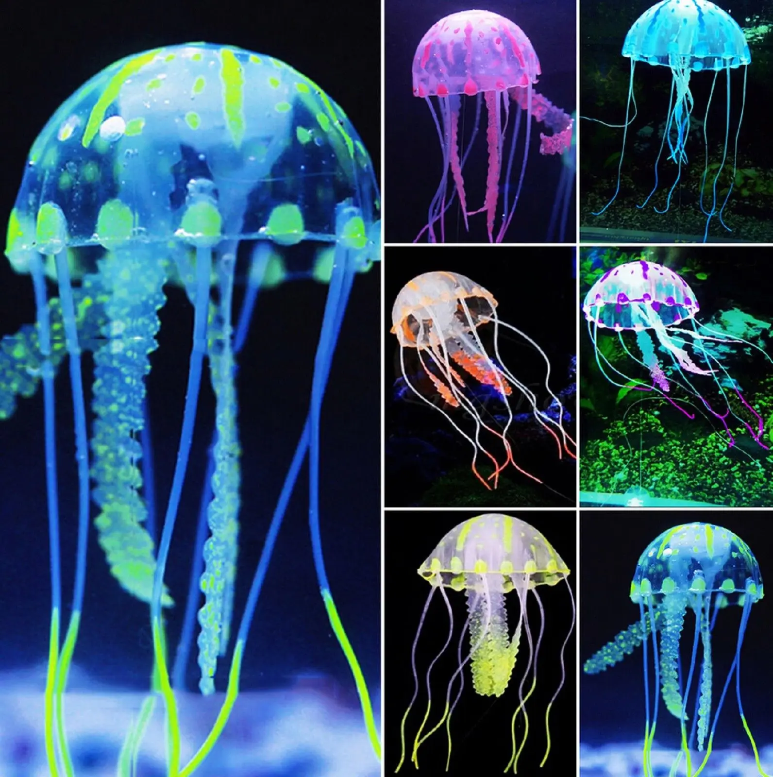 5 см светящийся эффект Искусственный Медузы аквариумный Aquario украшение для