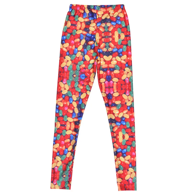 Женские леггинсы модные хит продаж яркие с цифровым принтом штаны тонкие