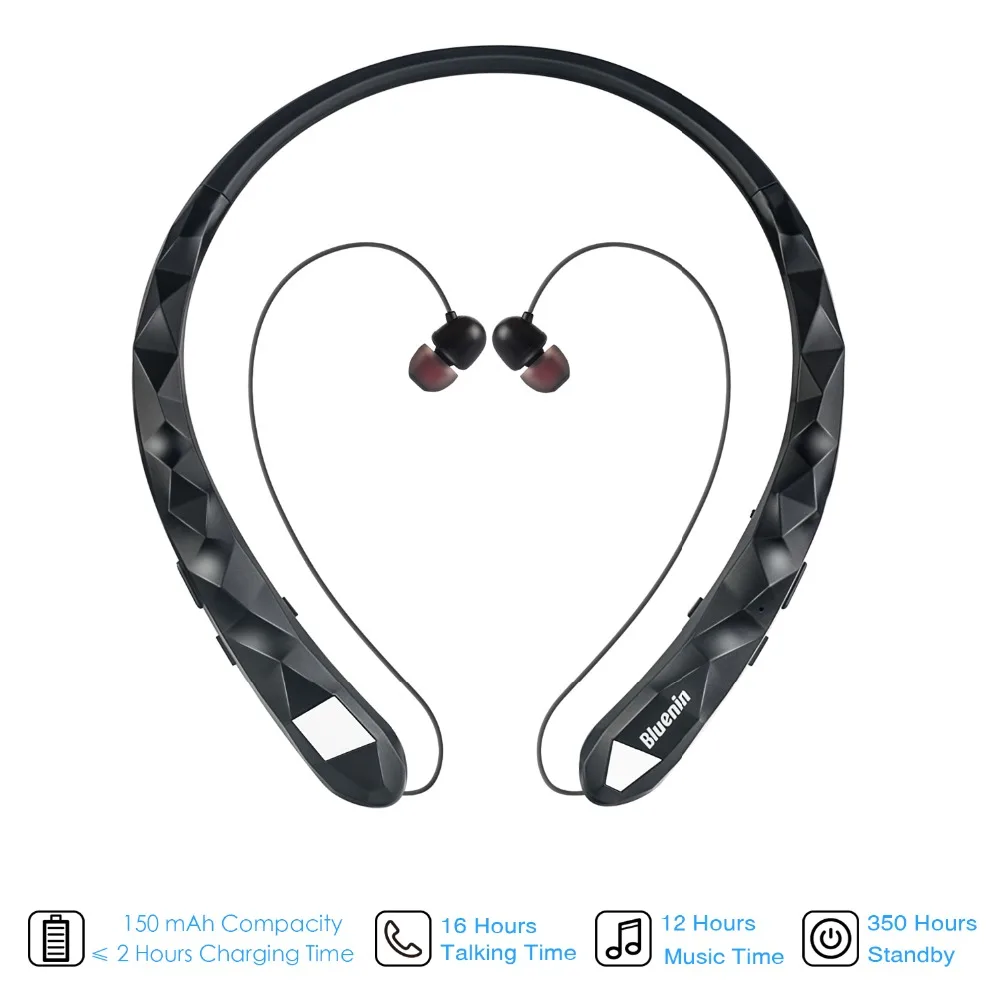 Bluenin BBH-919 Blutooth наушники беспроводная гарнитура с шейным ремешком выдвижные