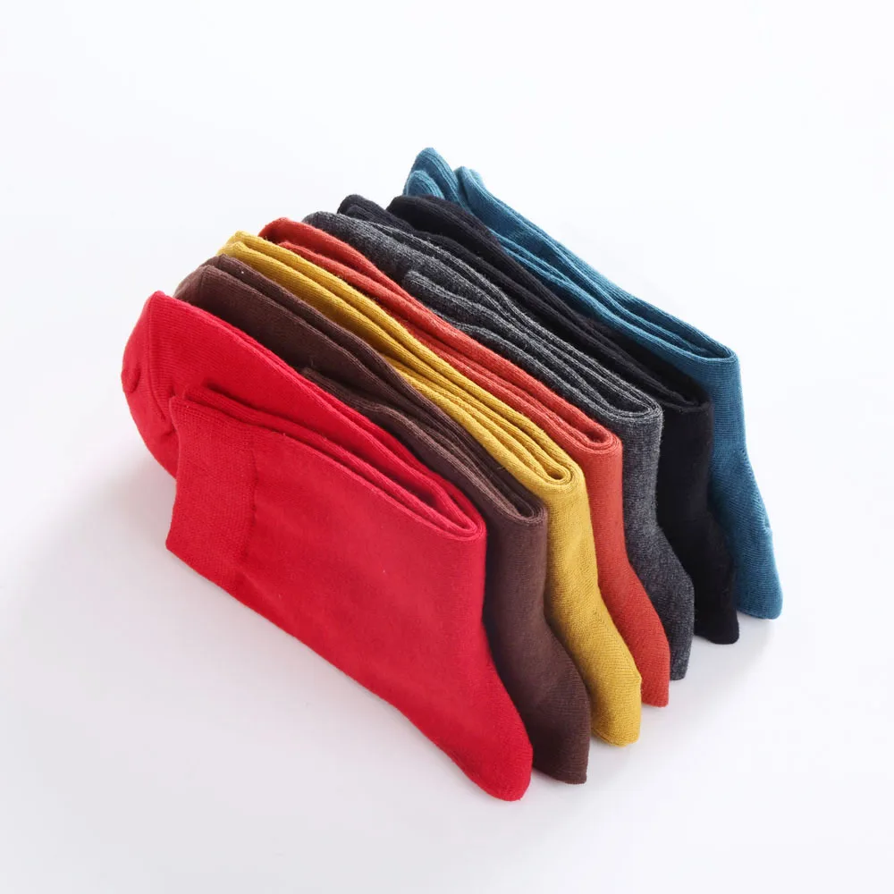 7 пар хлопок сплошной мужские Веселые носки антибактериальные комфортно