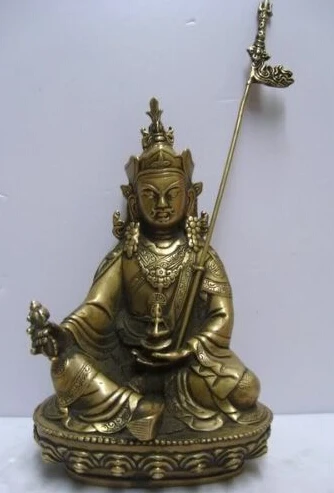 Бесплатная доставка Тибетский непальский падмасамбхава Будда бронзовая статуя