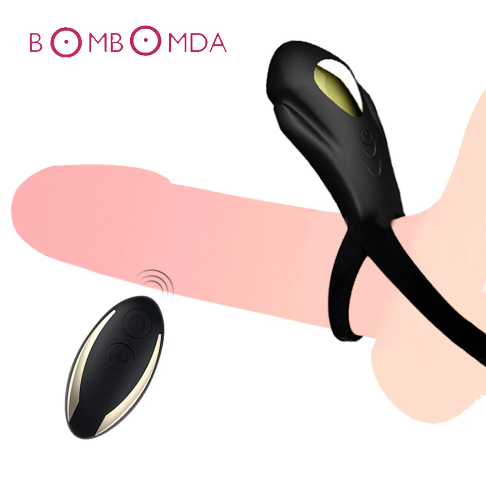 Вибрирующее кольцо для мошонки Стимулятор клитора с пультом дистанционного