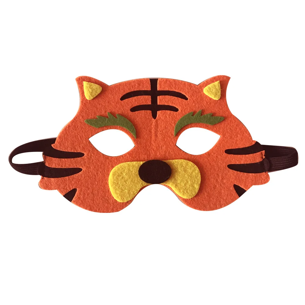 Tiger dad Маска супергероя, животные, лицо жирафа, тигра, Льва, зебры, маска для детей, Детский костюм на день рождения, Маскарадная маска для глаз, маскарадный костюм, Новинка - Цвет: Tiger dad