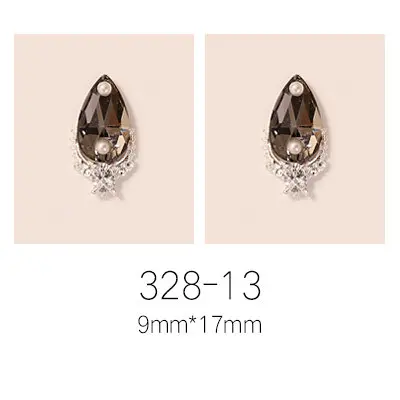 328-13 10pcs/lot super big luxury metal Nail art jewelry drop tears Rhinestone flower nails parts decorations Manicure Nail Accessories - Цвет: 328-13