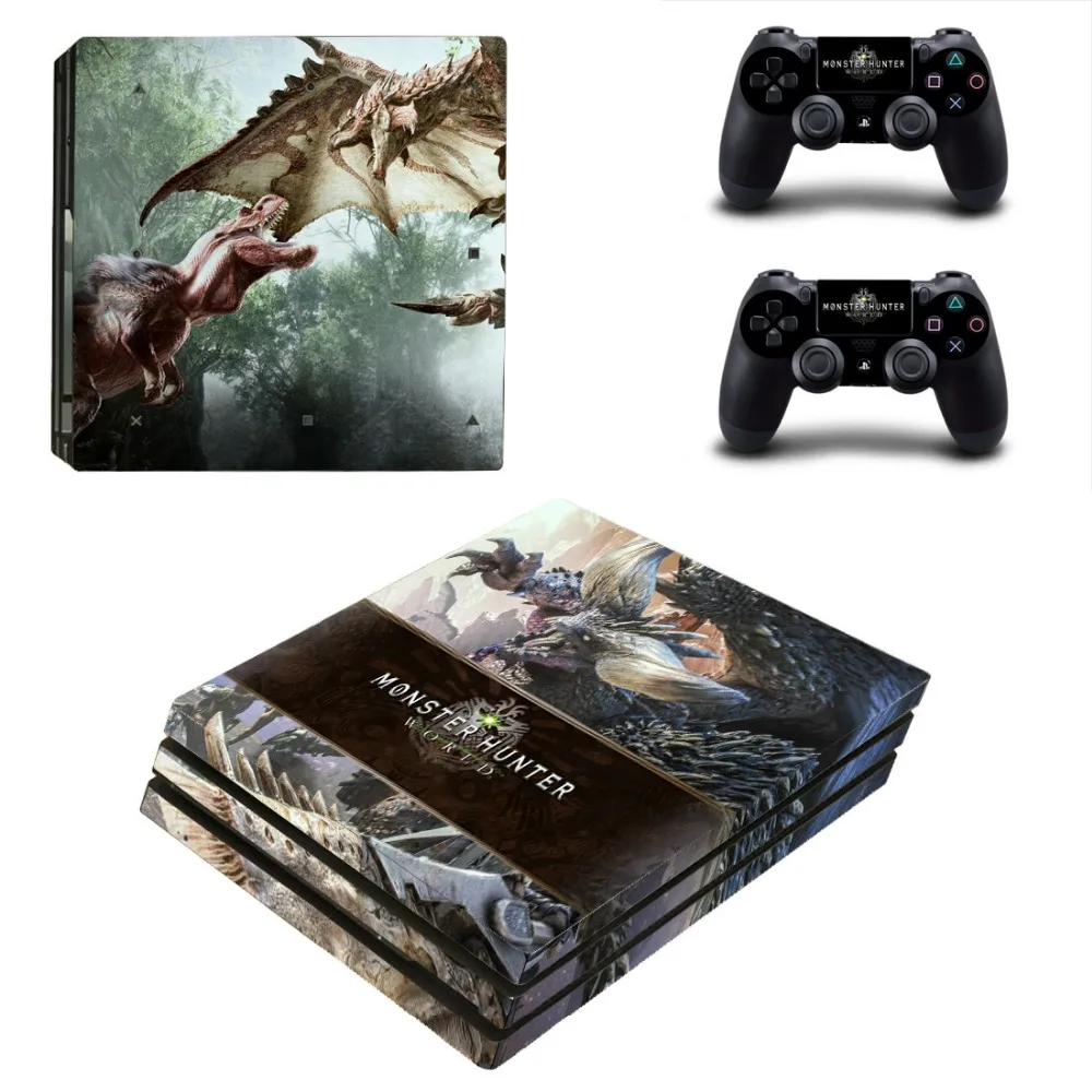 Наклейки для PS4 Pro Горячая игра Monste r Hunter World Skin Playstation 4 PRO наклейка на консоль и