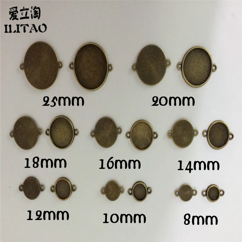 10 шт. односторонняя двойной подвесной Ретро пустой лоток Fit 8/10/12/14/16 /18/20/25 мм
