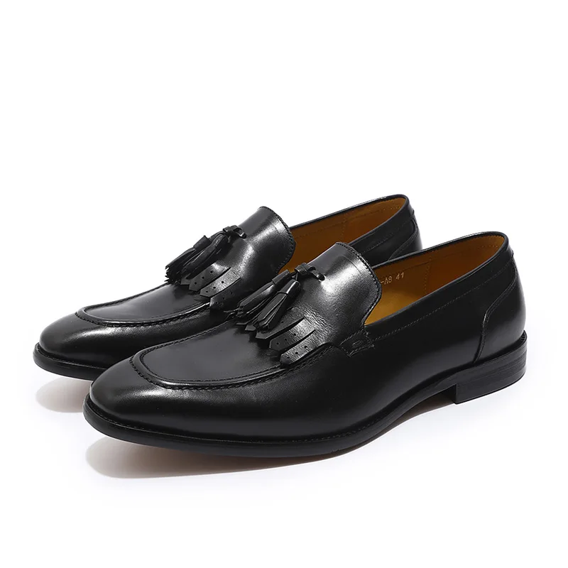 2019 Spring Autumn Fashion Casual Men Tassel Loafers Slip On Formal Wedding Party Footwear for Handmade Dress Shoes | Обувь