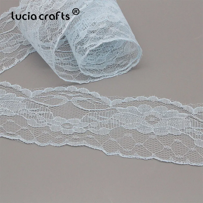 Lucia Crafts, 10 ярдов/партия, 5,5 см, сделай сам, вышитая сетчатая кружевная ткань, новая кружевная лента для шитья, свадебные украшения, R0704