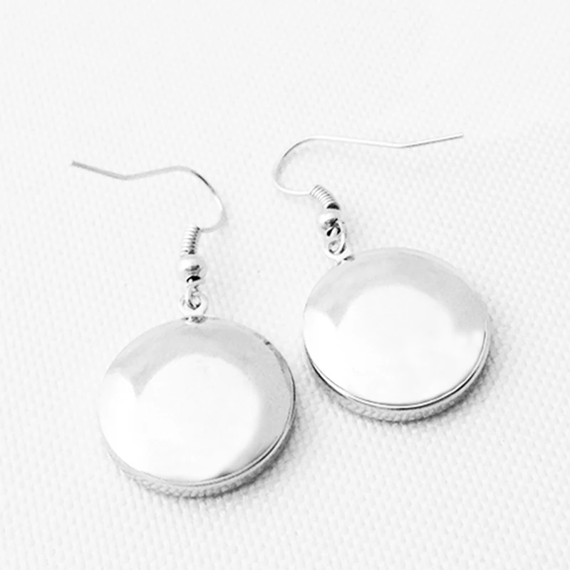 Хорошее качество посеребренные оснастки серьга в виде кнопки (fit 18 мм 20 снимки) Ns002