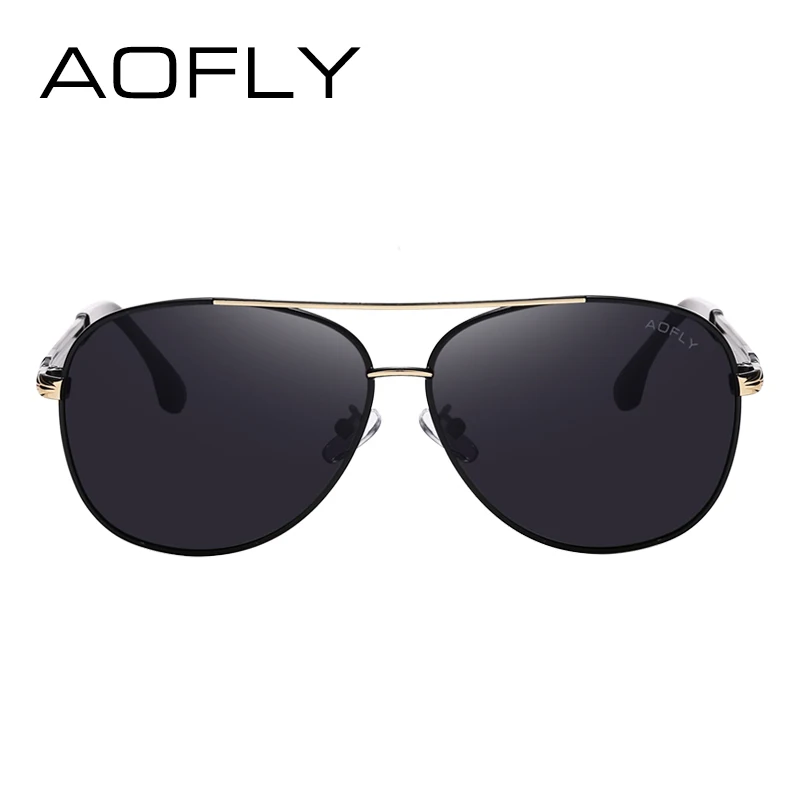Мужские солнцезащ. Очки в форме Авиатор AOFLY черные солнцезащитные очки с
