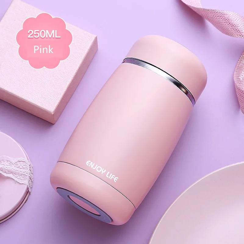 Pink-250ml 250 мл/300 мл/320 мл модный термос с рисунком из мультфильма Термокружка с веревкой переносная Термокружка с милым кроликом для студентов и детей - Цвет: Pink-250ml