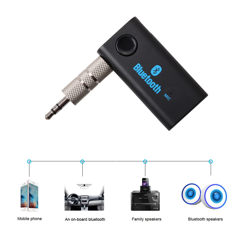 Wireless 3.5mm Aux Bluetooth Car Receiver Adapter A2DP Handsfree Kit Music For Home bluetooth aux | Автомобили и мотоциклы
