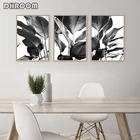 Черно-белая Картина на холсте банановые листья картина тропические Пальмовые Листья постеры Скандинавская картина на стену для гостиной