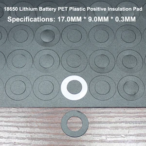 PET black 100 шт./лот литиевая батарея 18650 положительная пустотелая изоляционная прокладка Красный Плоский Наконечник Изолированный поверхностный коврик meson 17*9,0*0,3 мм - Цвет: PET black