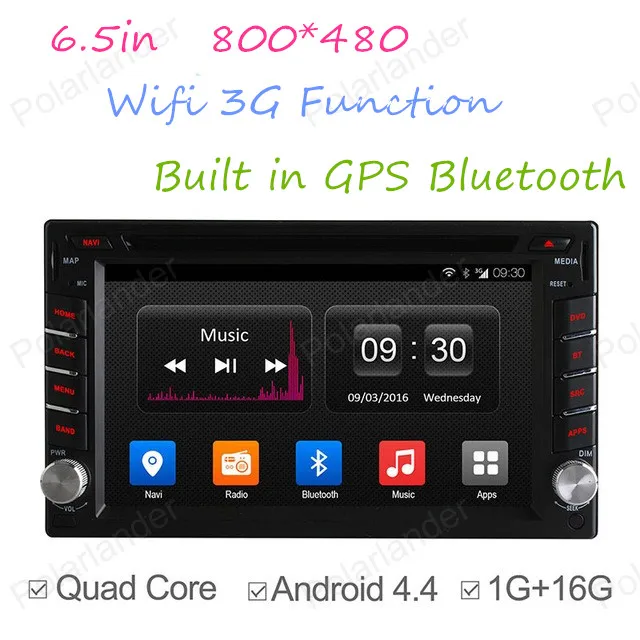 6.5in четырехъядерный Автомобильный DVD Android 4 Для автомагнитолы 2 Din gps NAVI Радио BT 800*480