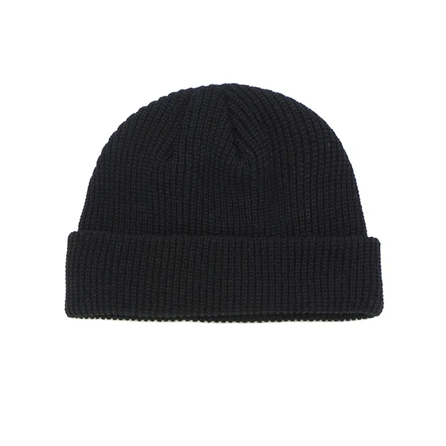 Black Beanies Мужская зимняя женская шапка с черепом, кепка вязаная шапка унисекс, шапка с черепом, шапка с моряком, Ретро стиль, темно-синяя шапка - Цвет: Black
