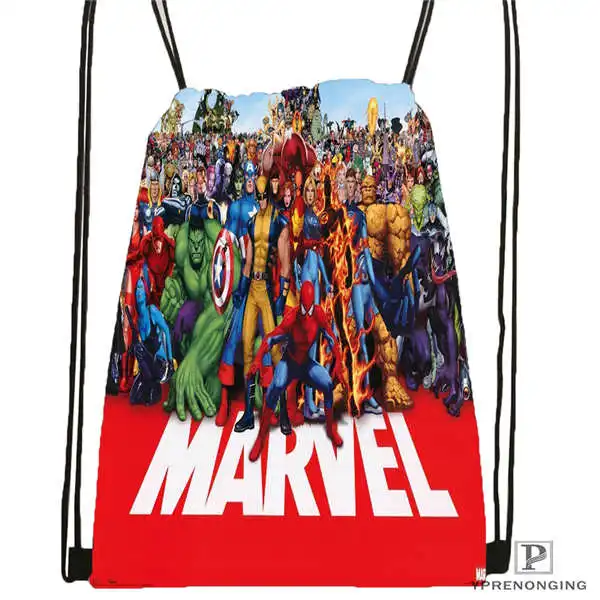 Пользовательские marvel_character_group Drawstring сумка-рюкзак милый рюкзак детский Ранец(черный назад) 31x40 см#2018612-01-18
