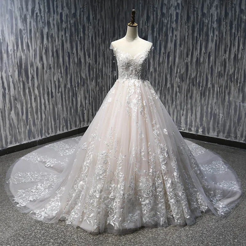 Lover Kiss vestidos novias boda пикантные Grand свадебное платье длинный шлейф настоящая фотография дизайн невесты платья для женщин robe de mariage - Цвет: pic color