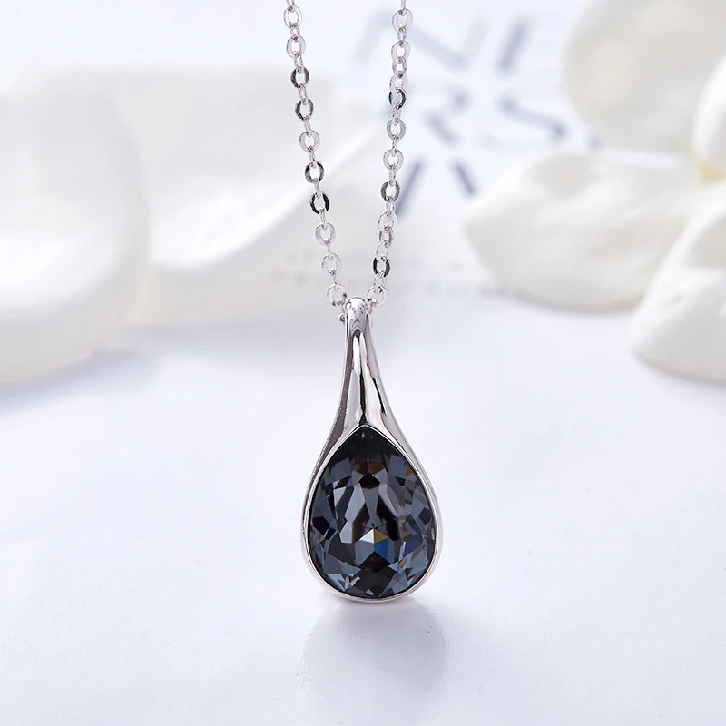 Malanda Water Drop Pendant Necklaces For Women New Fashion Crystals From Swarovski Necklace Elegant Wedding Party Jewelry Gift
