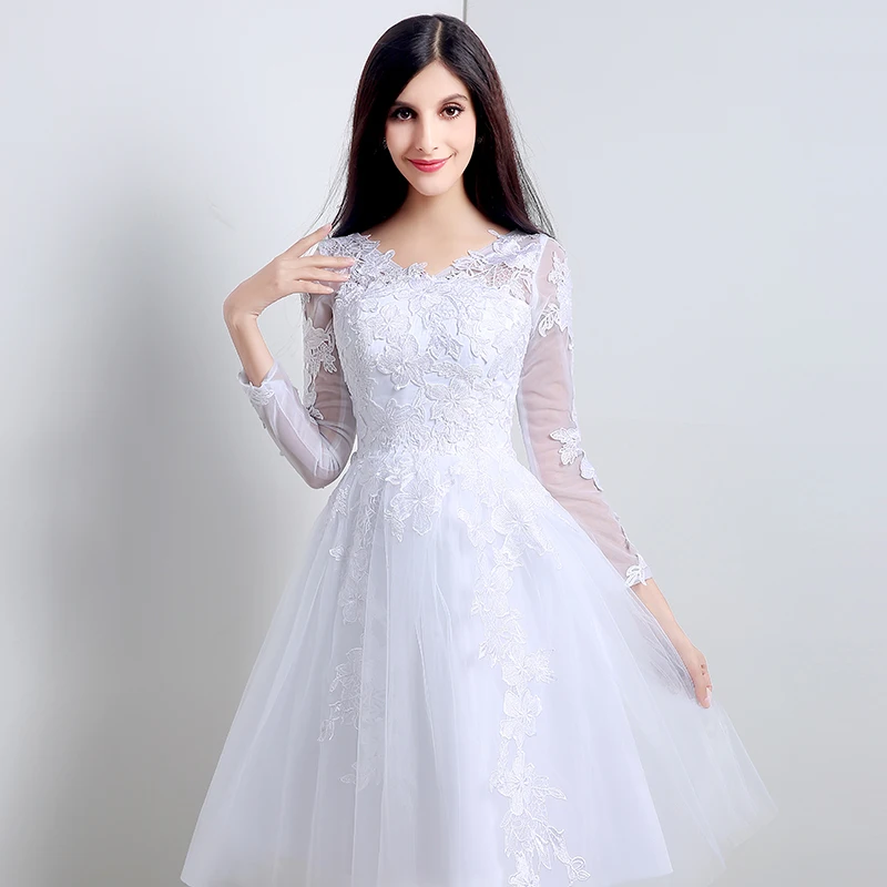 Forevergracedress белые короткие свадебное платье линии Кружева Тюль одежда с длинным