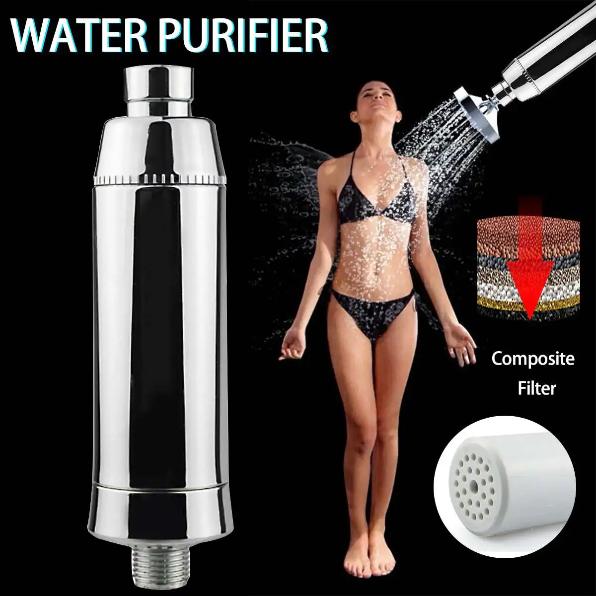 Домашний очиститель воды фильтр для душа с хлором смесители активированным