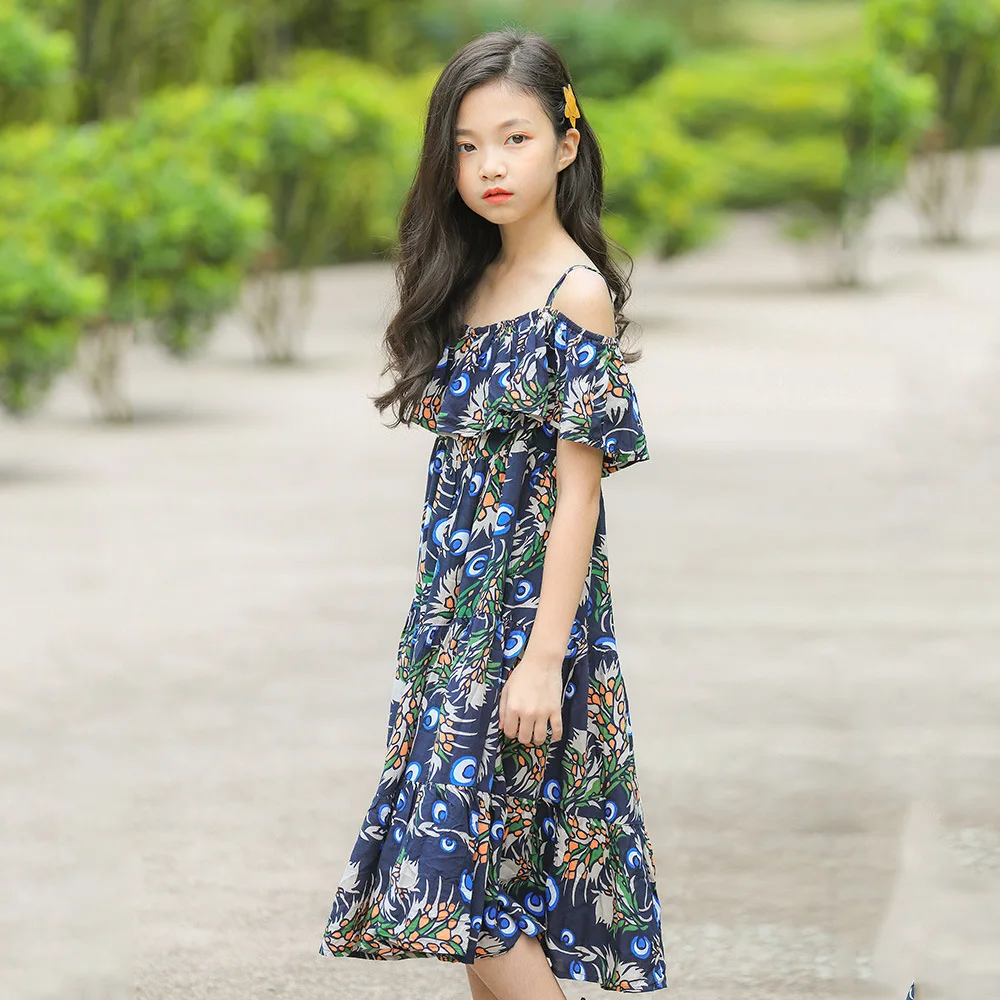 2019 Summer Holiday Dresses For Girls Teenagers School Teen Clothes 6 7 8 10 12 14 Years Sundress The Dress Robe Fille | Детская одежда