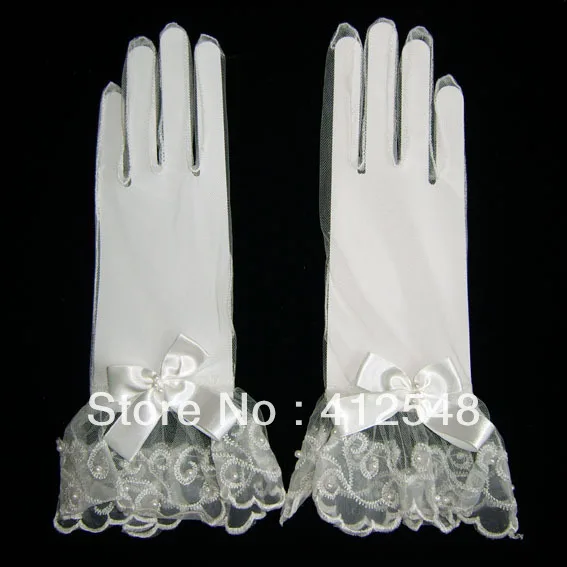 Free shipping long finger gloves available in white ivory red and pink Wedding &ampprom Gloves G53 | Свадьбы и торжества
