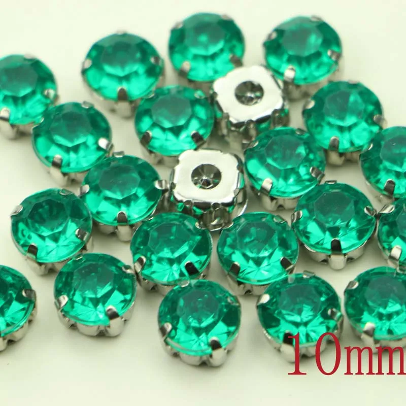 10mm green 30PCS 30 шт. DIY ювелирные аксессуары из бисера материал медь 8 мм сверло в форме когтя Ручное шитье стеклянные когти сверло свадебное платье обувь сверло - Цвет: 10mm green 30PCS
