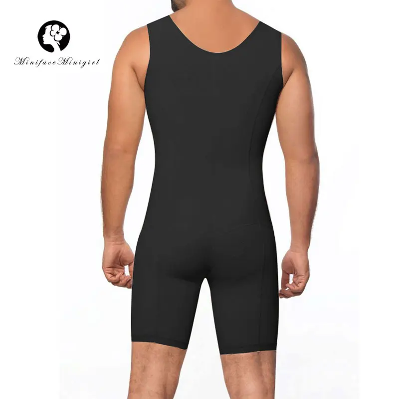 

Mens Compression Bodysuit Body Shaper Sleeveless Plus Size Girdle for Gynecomastia Belly Fat and Thighs Tummy Control Shapewear