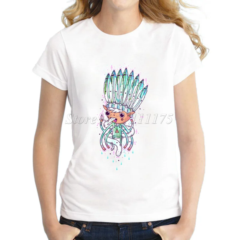 2015 Женская индийская Футболка с принтом Пикси Новые Топы женские футболки