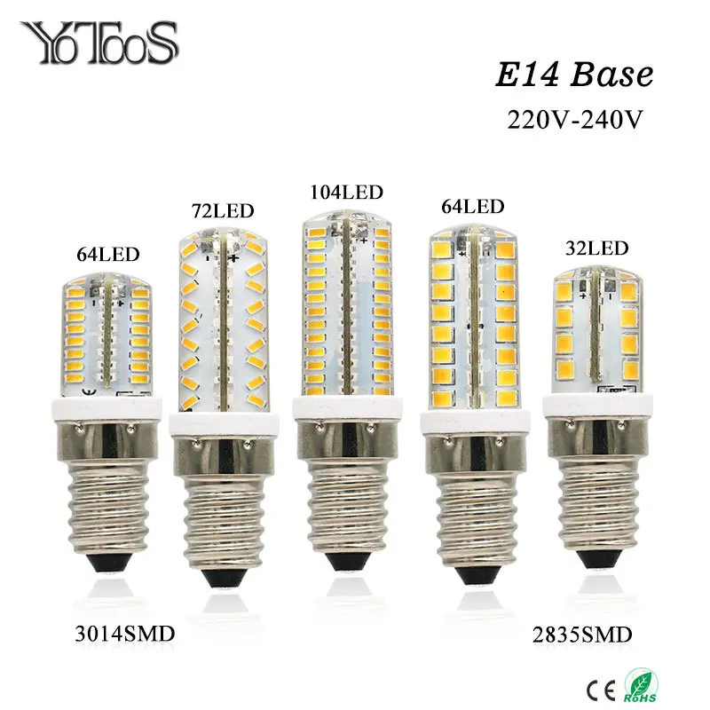 YOTOOS светодиодный светильник E14 кукурузы лампы AC 220V 230V 240V SMD 3014 2835 Светодиодный