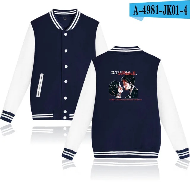 navy blue and white MCRX Повседневная Толстовка Куртка форменное пальто осень зима модные толстовки спортивный костюм хип хоп размера плюс куртки для колледжа одежда - Цвет: navy blue and white