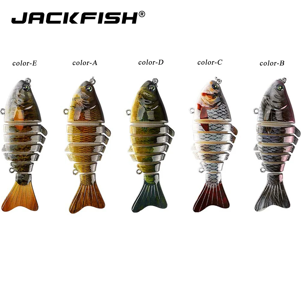JACKFISH Рыболовная Приманка 10 см 15 г 3D глаза 6-сегментная Реалистичная твердая