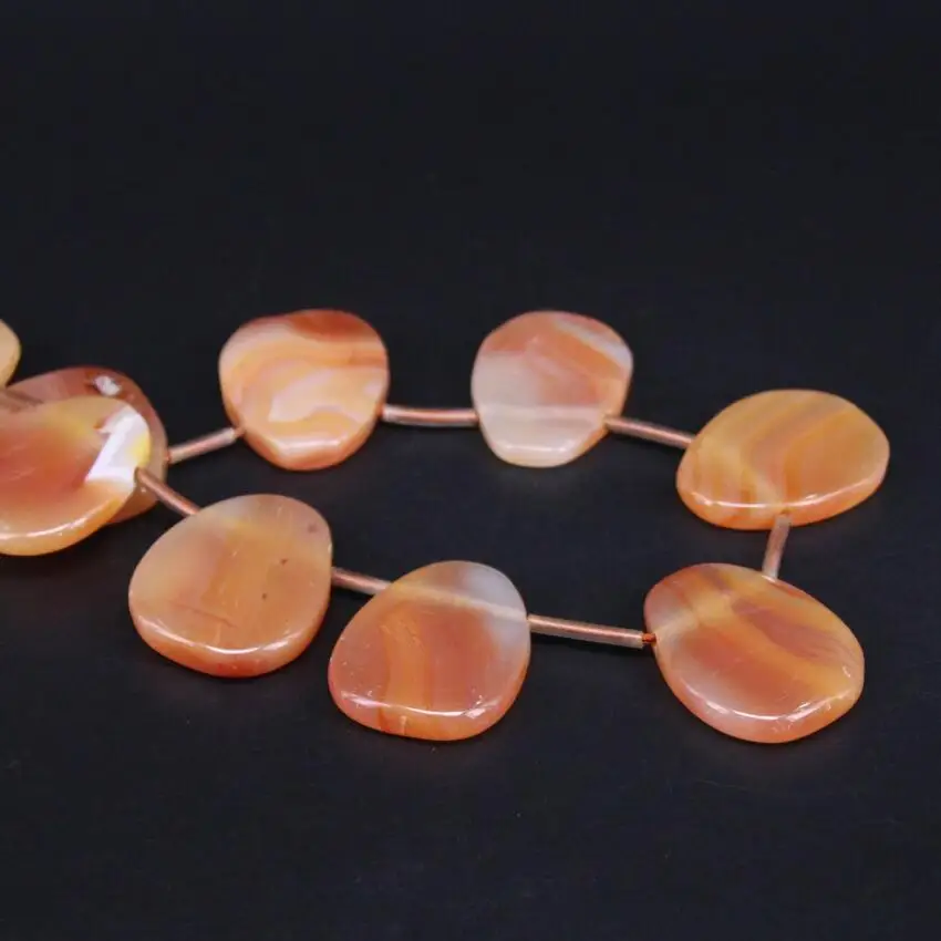 15.5&quot/strand Top Drilled Natural Orange Agates Freeform Slab Loose Beads Raw Onxy Stone Slice Nugget Pendants Jewelry Making | Украшения