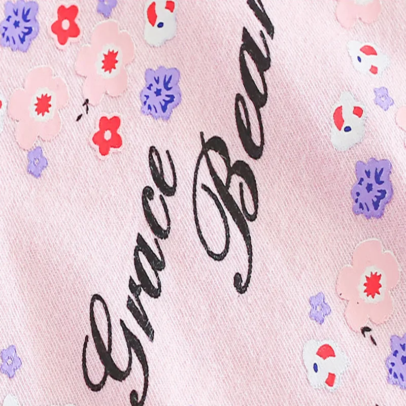 LILIGIRL/футболка с длинными рукавами для маленьких девочек весенняя одежда принтом