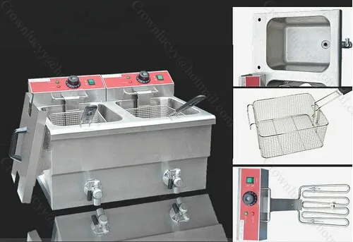 Электрический Фритюрница с двойным резервуаром 24 л|tank bottle|fryer kitchenfryer oil |