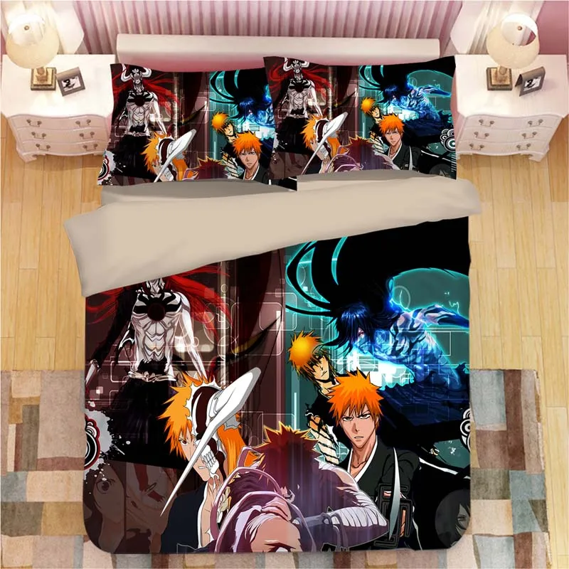 BLEACH Kurosaki Ichigo Комплект постельного белья, пододеяльник, наволочки, мультяшное аниме одеяло, Комплект постельного белья s, постельное белье, Комплект постельного белья - Цвет: 15